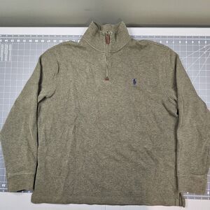 Polo Ralph Lauren Sweater Large Estate Rib 1/4 Zip Preppy Academia Golf
